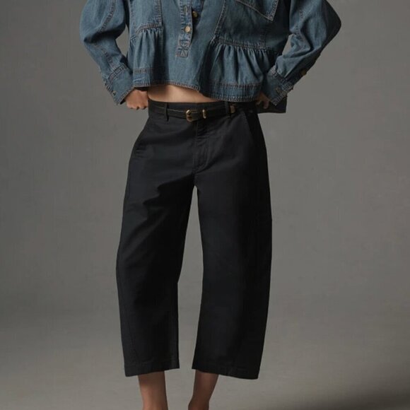 Maeve Curved Cropped Chino Pants